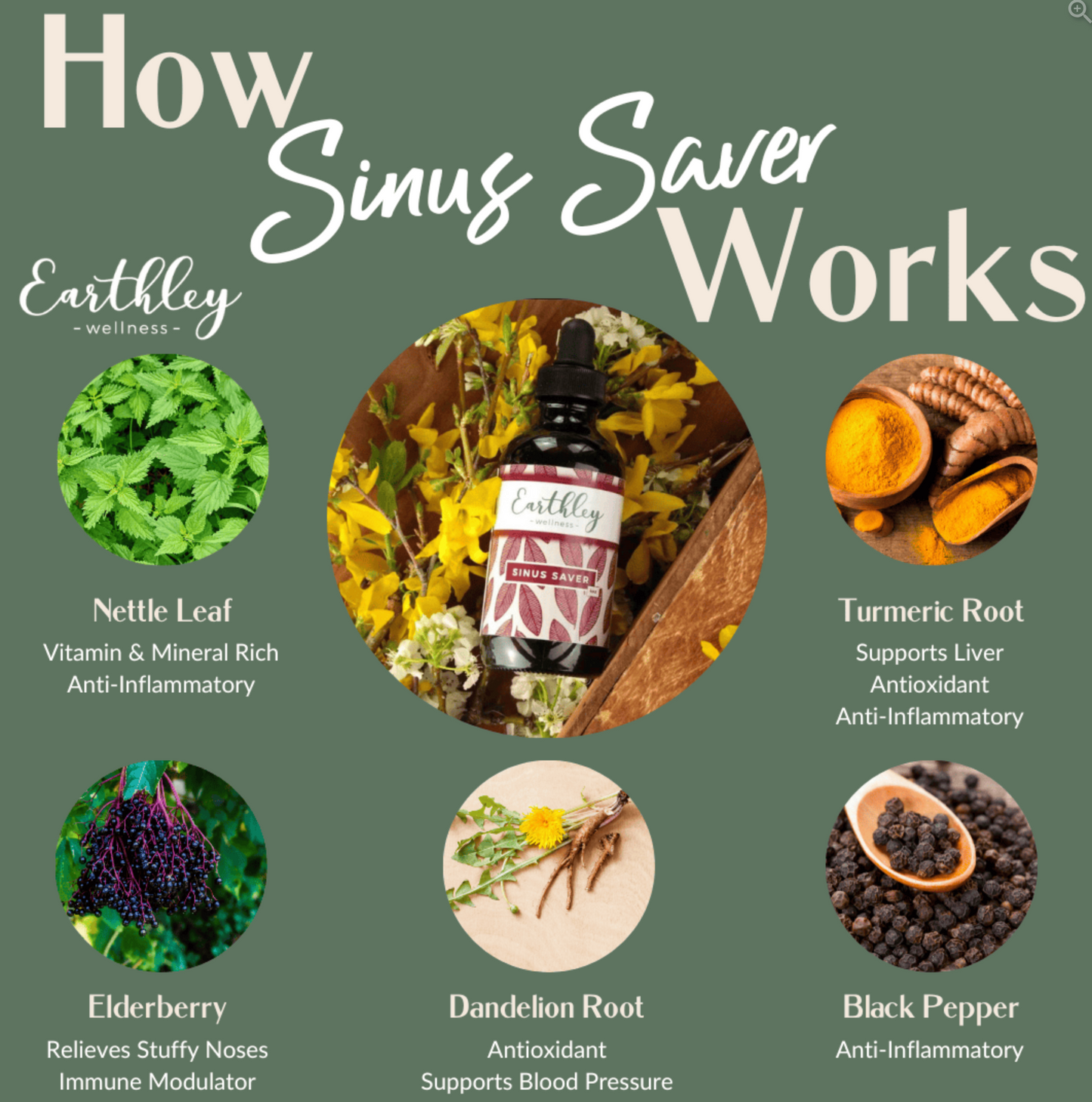 Sinus Saver For Seasonal Allergy Support and Respiratory Health 1 oz
