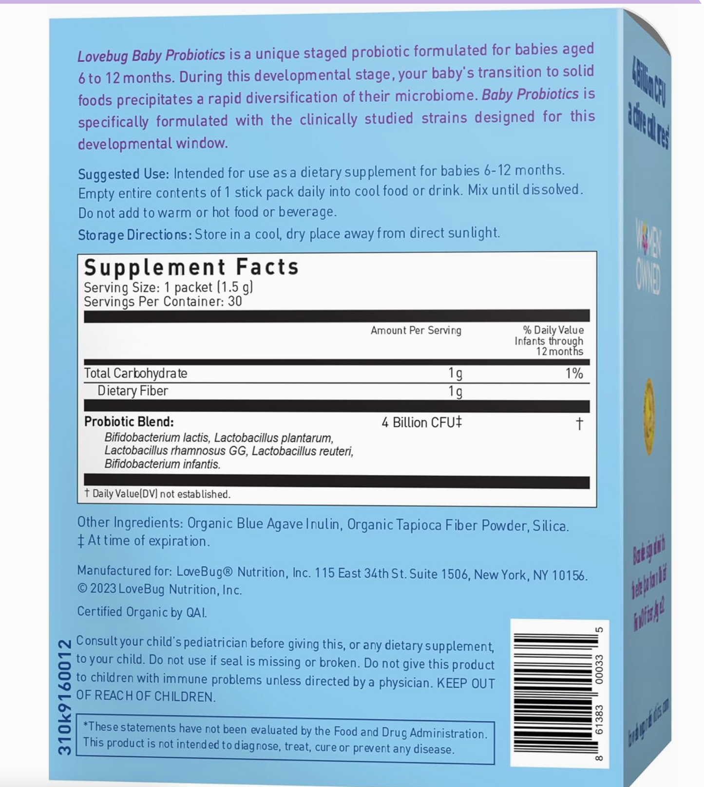 Baby Probiotics 6-12 Months Organic (Powder)