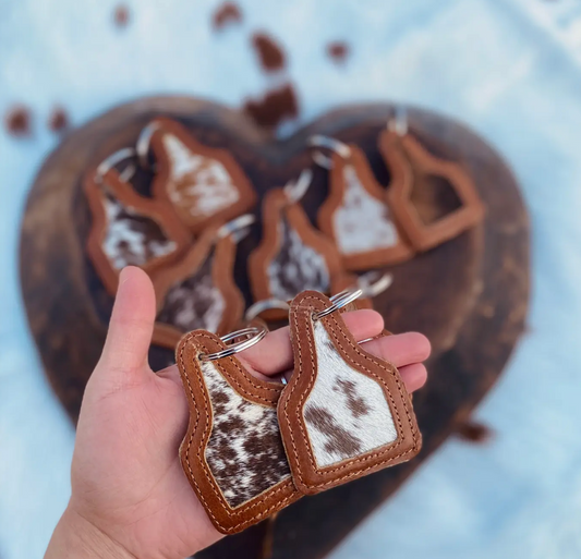 Beesvel oorplaatjie sleutelhanger