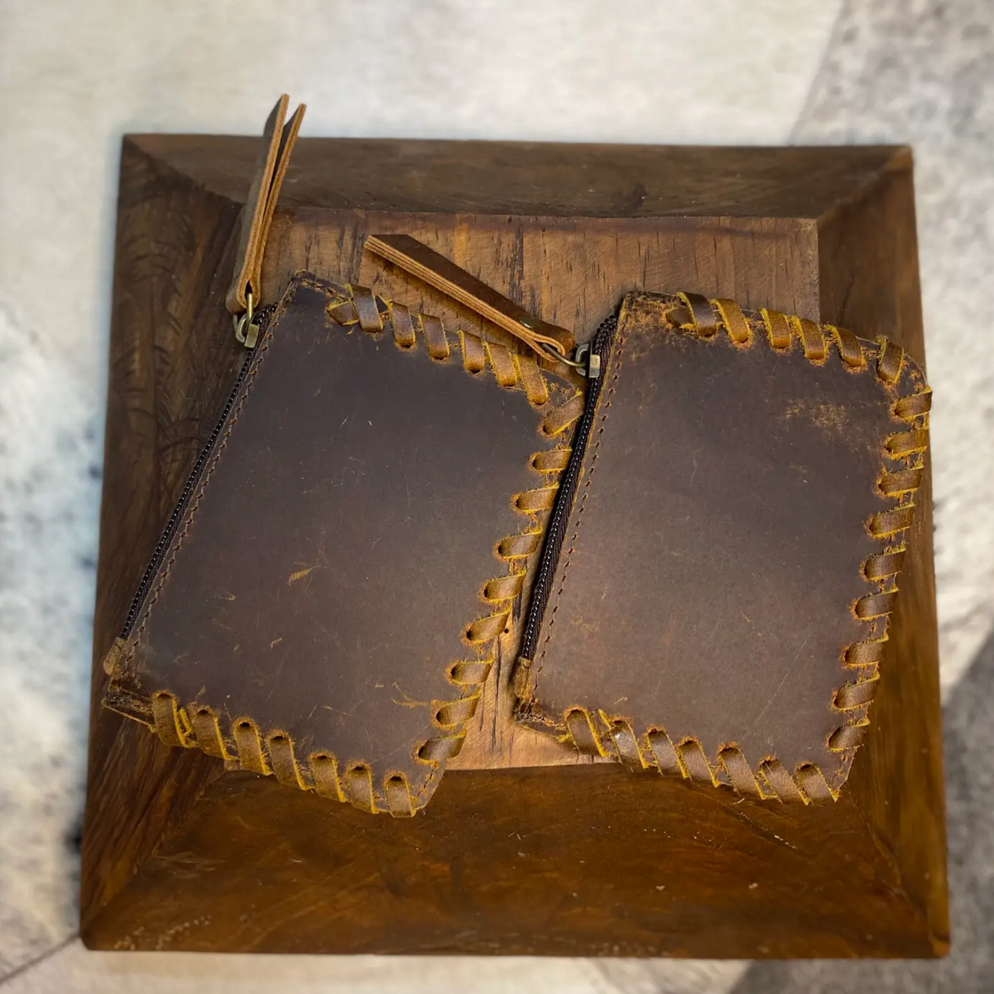 Vintage Cowhide Coin Pouch
