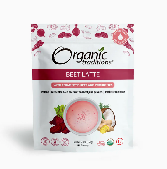 Café con leche de remolacha y probióticos