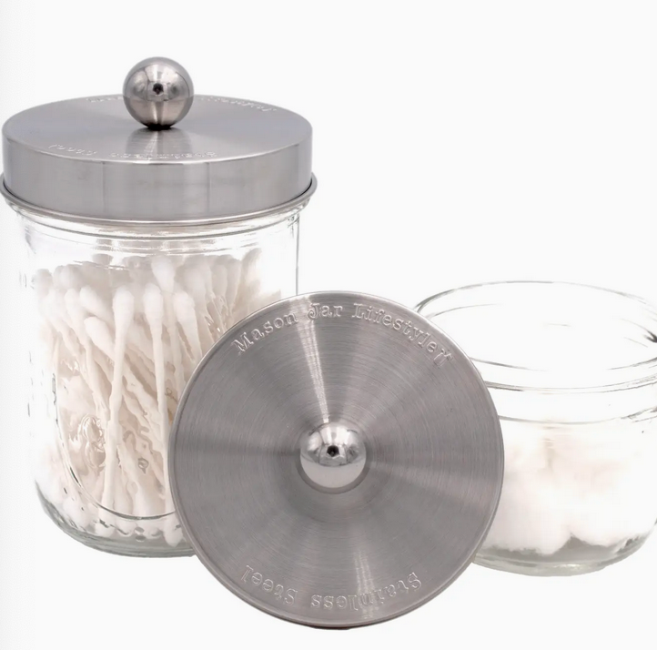 Apothecary Style Stainless Steel Lids For Mason Jars - Wide