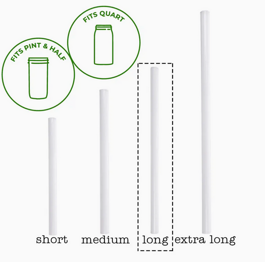Long Glass Straws For Quart and Pint & Half