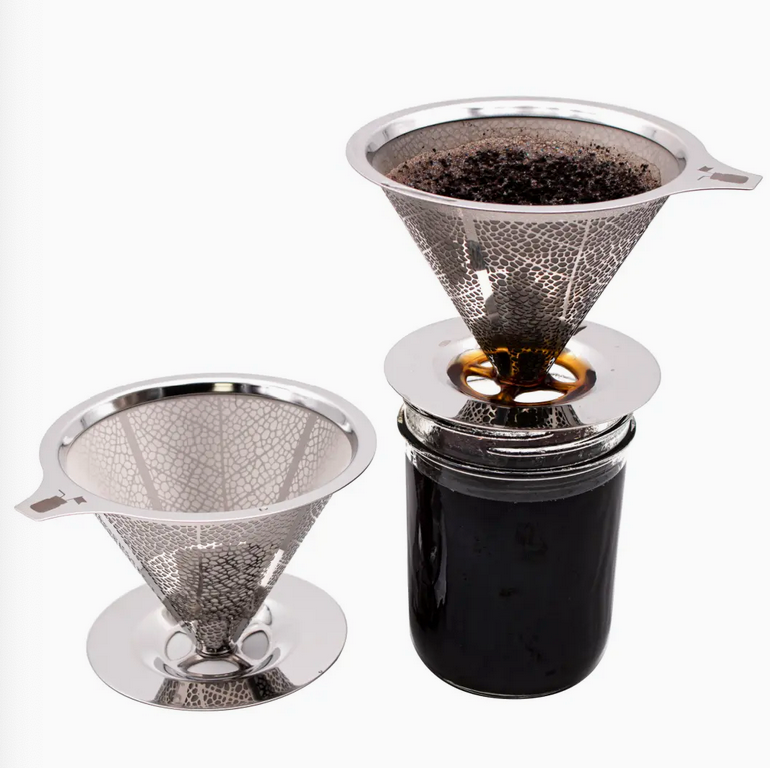 Stainless Steel Pour Over Drip Coffee Filter For