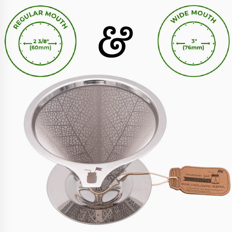 Stainless Steel Pour Over Drip Coffee Filter For