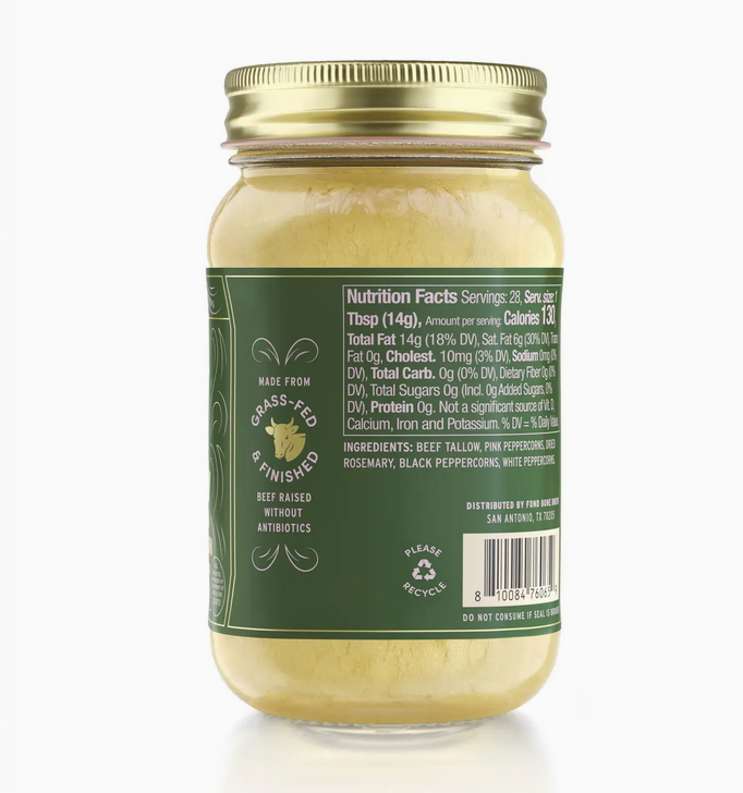 Rosemary & Pink Peppercorn Regenerative Beef Tallow