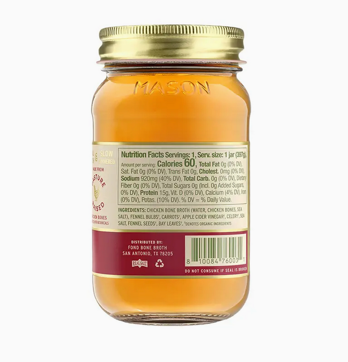 Fennel & Bay Leaf Pasture-Raised Chicken Bone Broth 14oz