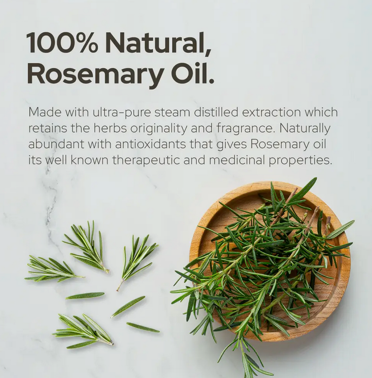 Rosemary Essential Oil For Aromatherapy Hair, Skin, & Nails