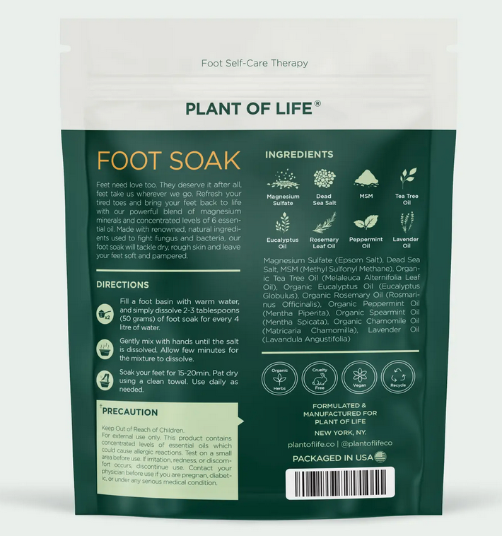 Tea Tree Oil Foot Soak with Epsom Salt | Fungus & Odor 16 oz