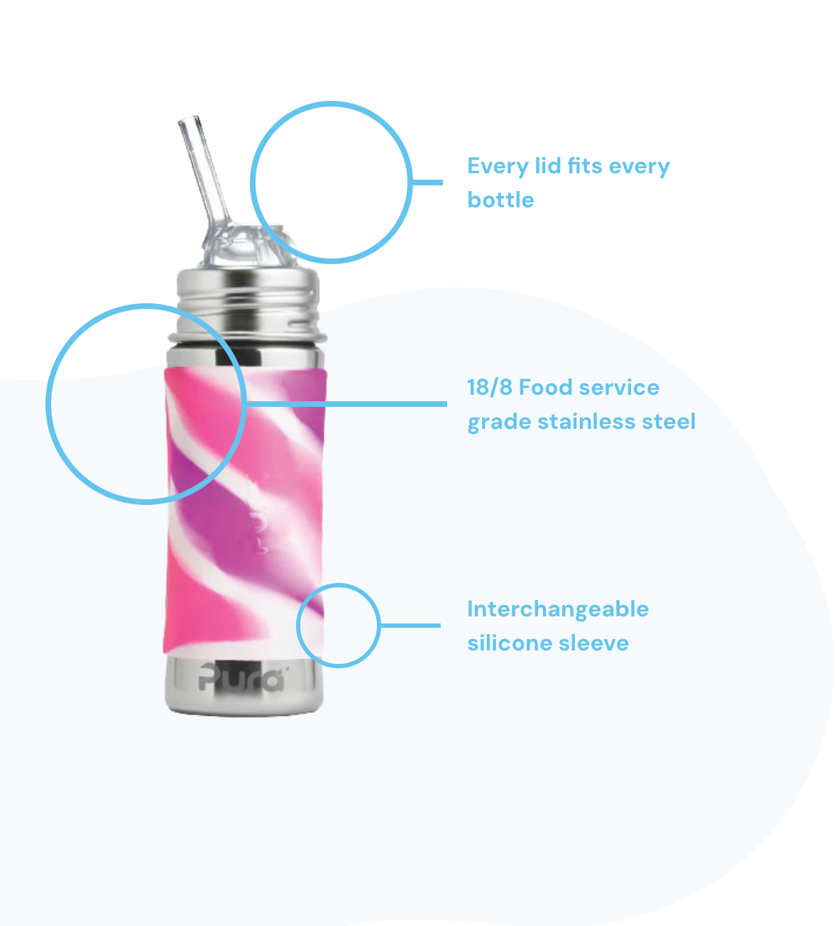 Stainless Steel Kiki™ 11oz Kiddo Straw Bottle