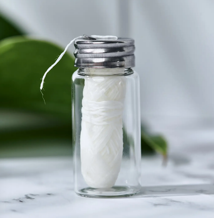 Biodegradable Dental Floss Bundle (Glass Jar + 2 Refills)
