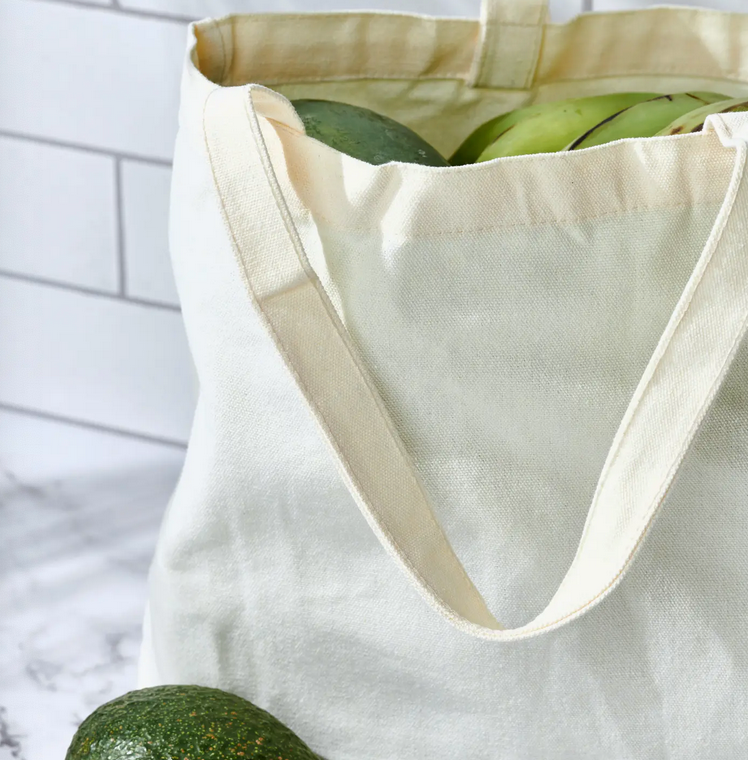 Cotton Grocery Tote Bag (New + No Interior Pockets)