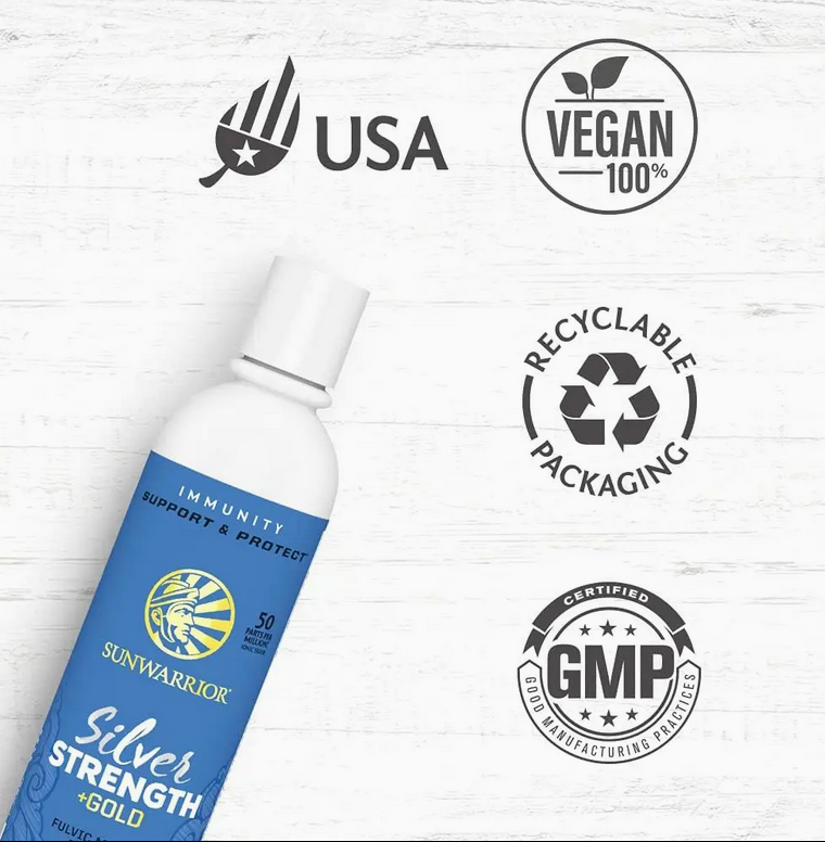 Fulvic Acid & Trace Mineral Silver Strength +Gold Supplement