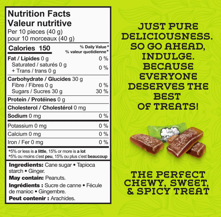 Original Ginger Chews Candy - Gluten Free, Vegan, Non-Gmo