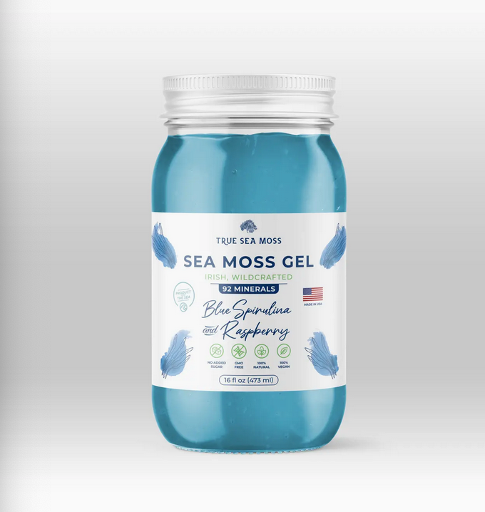 Sea Moss Gel Blue Spirulina & Raspberry