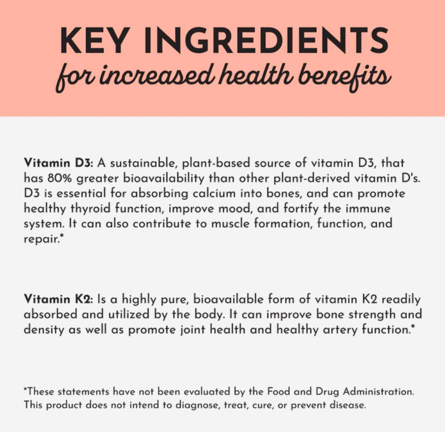 Vitamin D3 and K2