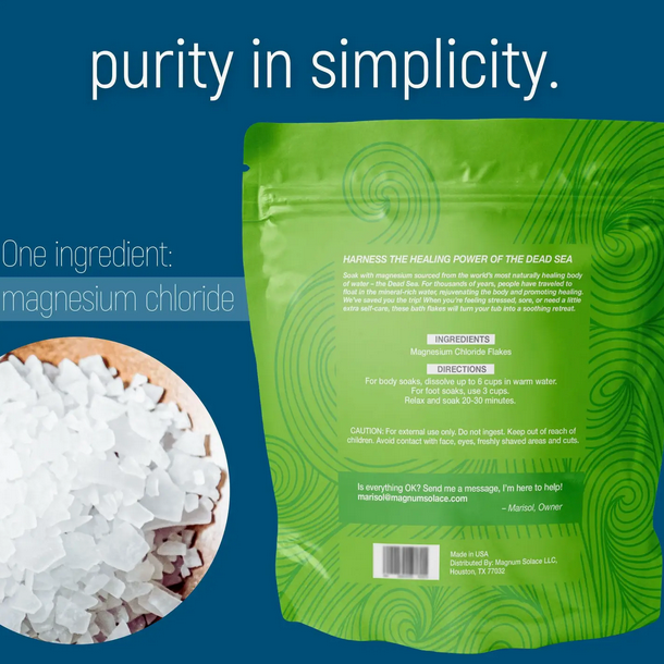 Magnesium Bath Flakes, Dead Sea Bath Salts, Bath Soak