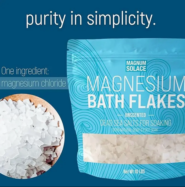 Magnesium Bath Flakes, Dead Sea Bath Salts, Unscented