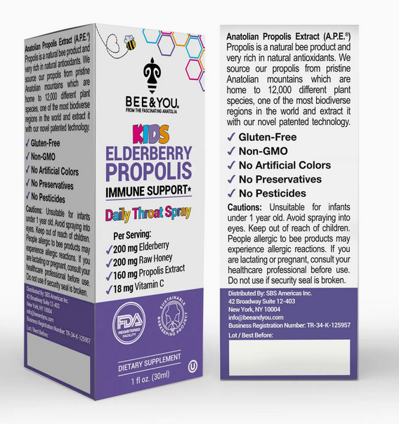 Elderberry+Propolis Kids Daily Throat Spray, 1 Fl oz