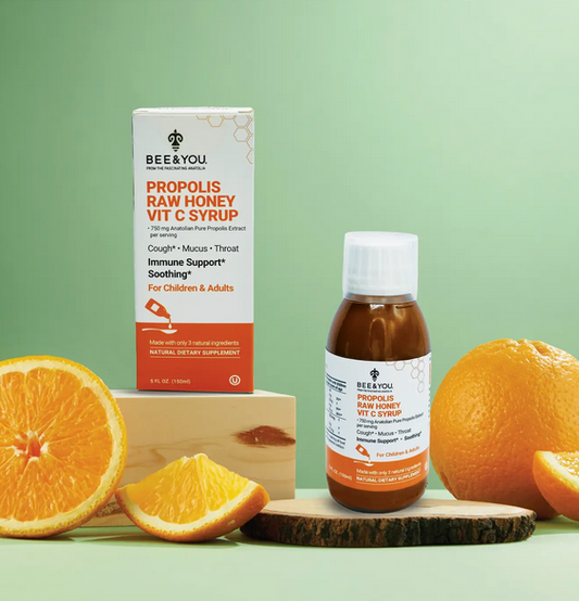 Natural Propolis Raw Honey Cough Syrup with Vit C, 5 Fl oz