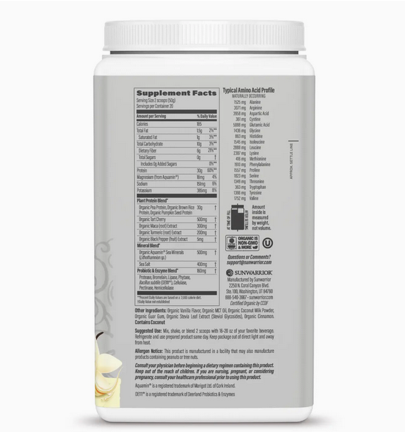 Protein - Vanilla - Plant-Based, Gluten-Free