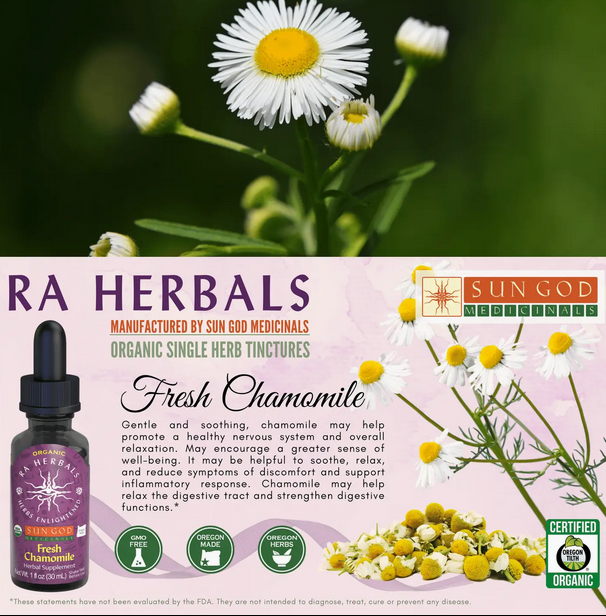 Organic Fresh Chamomile Tincture 1oz