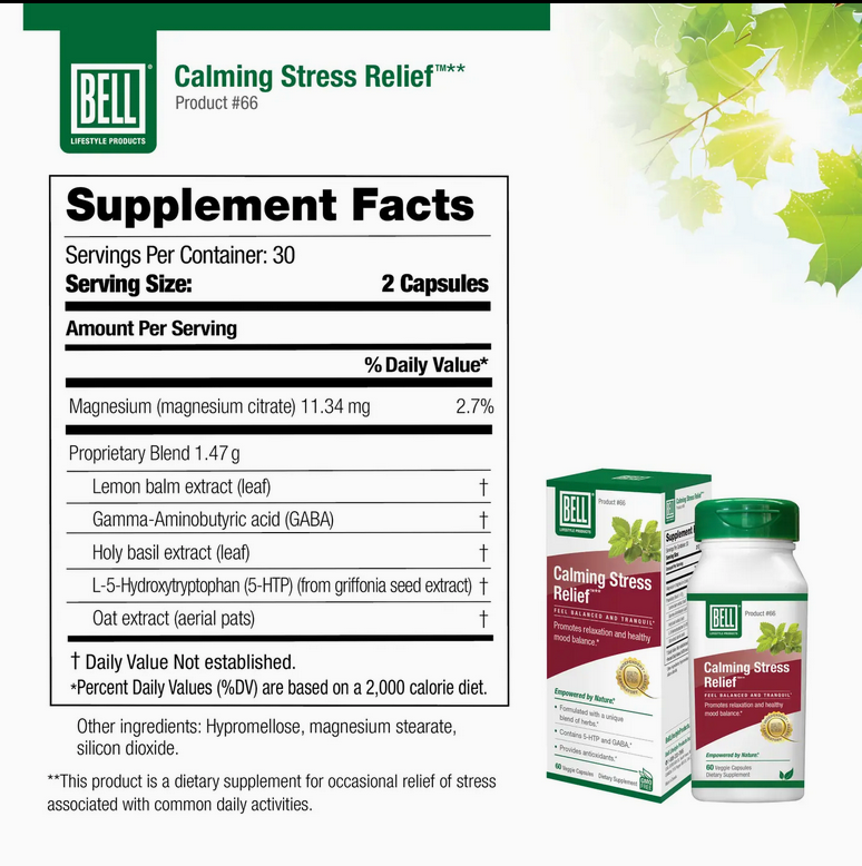 Calming Stress Relief™ W. 5-HTP & Gaba, 60 Vcap