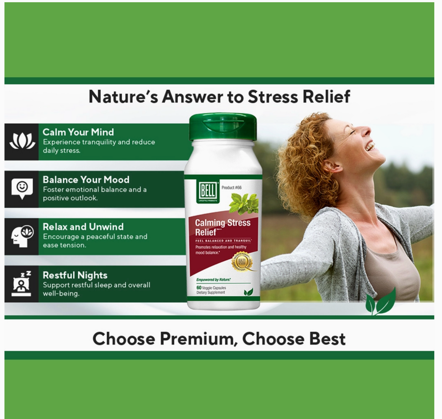 Calming Stress Relief™ W. 5-HTP & Gaba, 60 Vcap