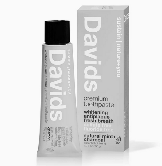 Davids Travel Size Premium Toothpaste / Charcoal+Peppermint