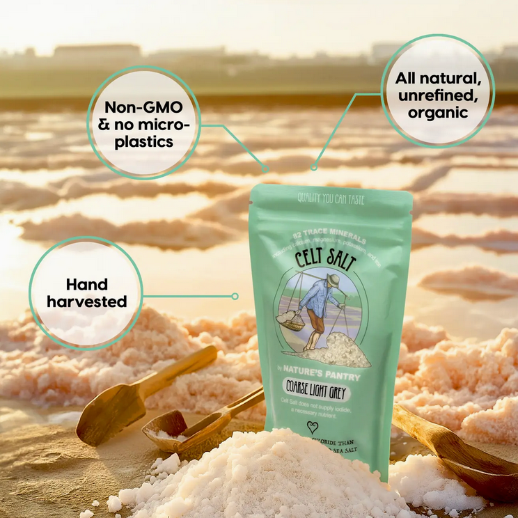 Celtic Sea Salt, Coarse Light Grey- 1 lb(16 oz) Resealable Bag