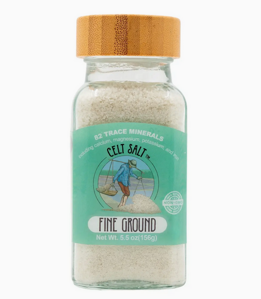 Celtic Sea Salt, Fine Ground 5.5 oz Glass Shaker