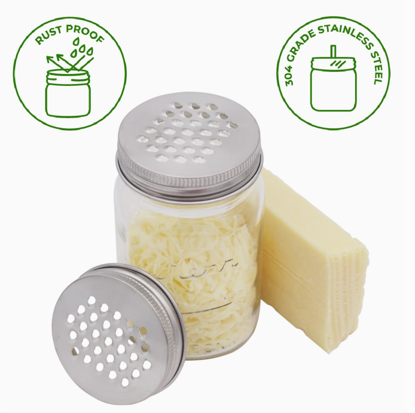 Grater / Shredder Lid For Mason Jars
