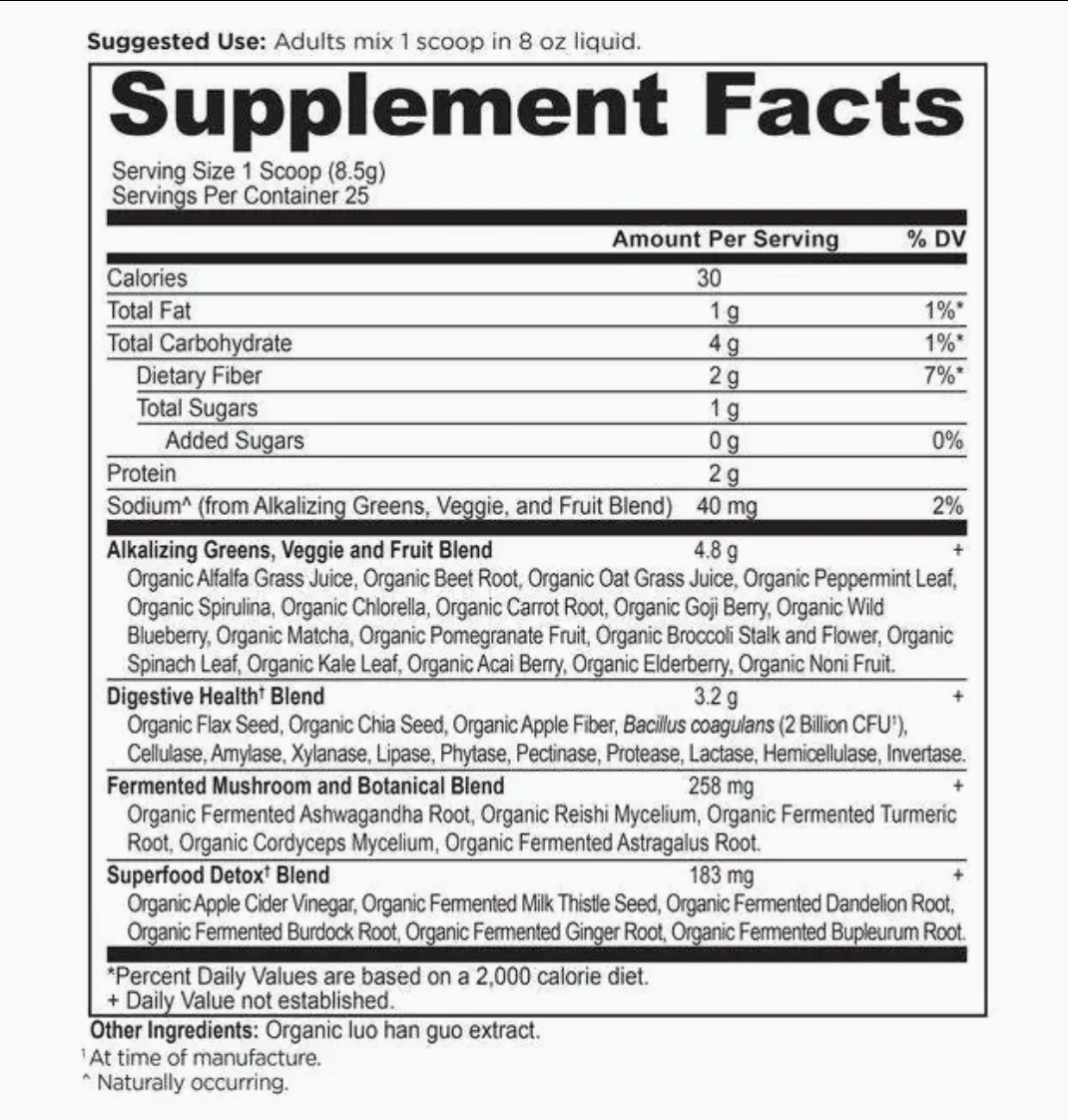 Organic Super Greens - Alkalize & Detox - Powder