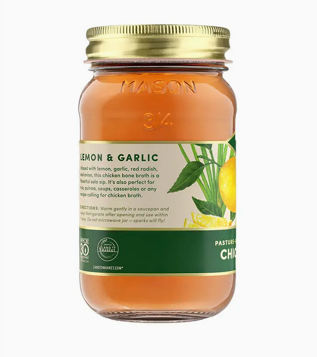 Lemon & Garlic Pasture-Raised Chicken Bone Broth 14oz