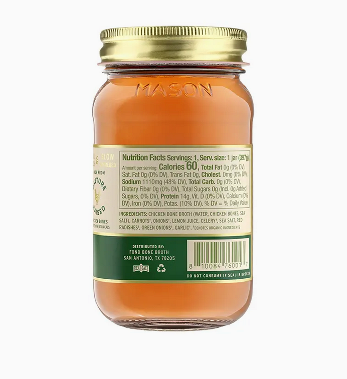 Lemon & Garlic Pasture-Raised Chicken Bone Broth 14oz