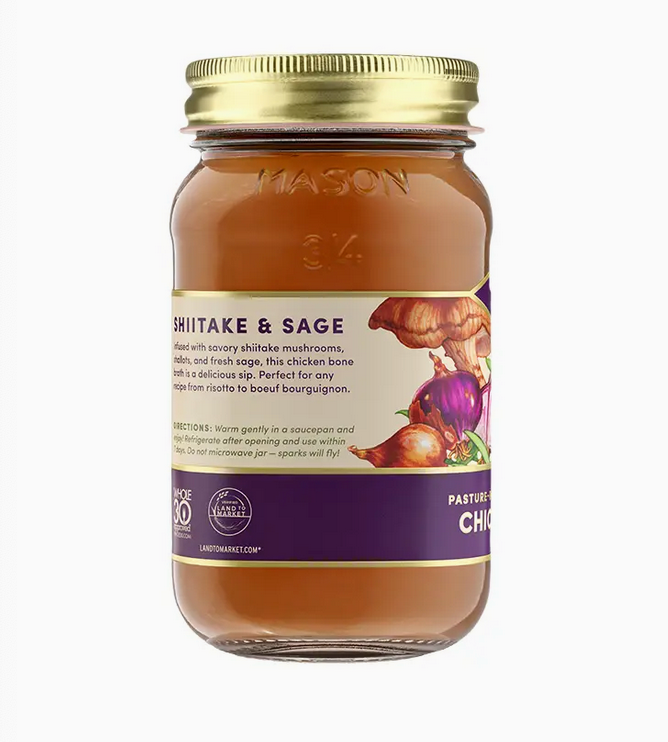 Shiitake & Sage Pasture-Raised Chicken Bone Broth 14oz