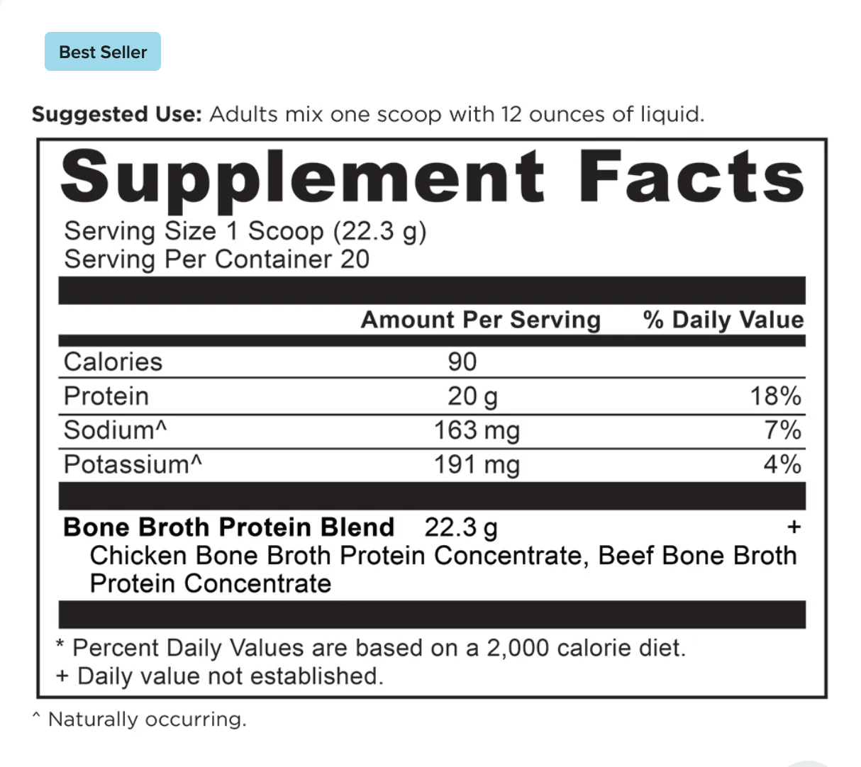 Protein - Pure Bone Broth - 20 Servings 20 G