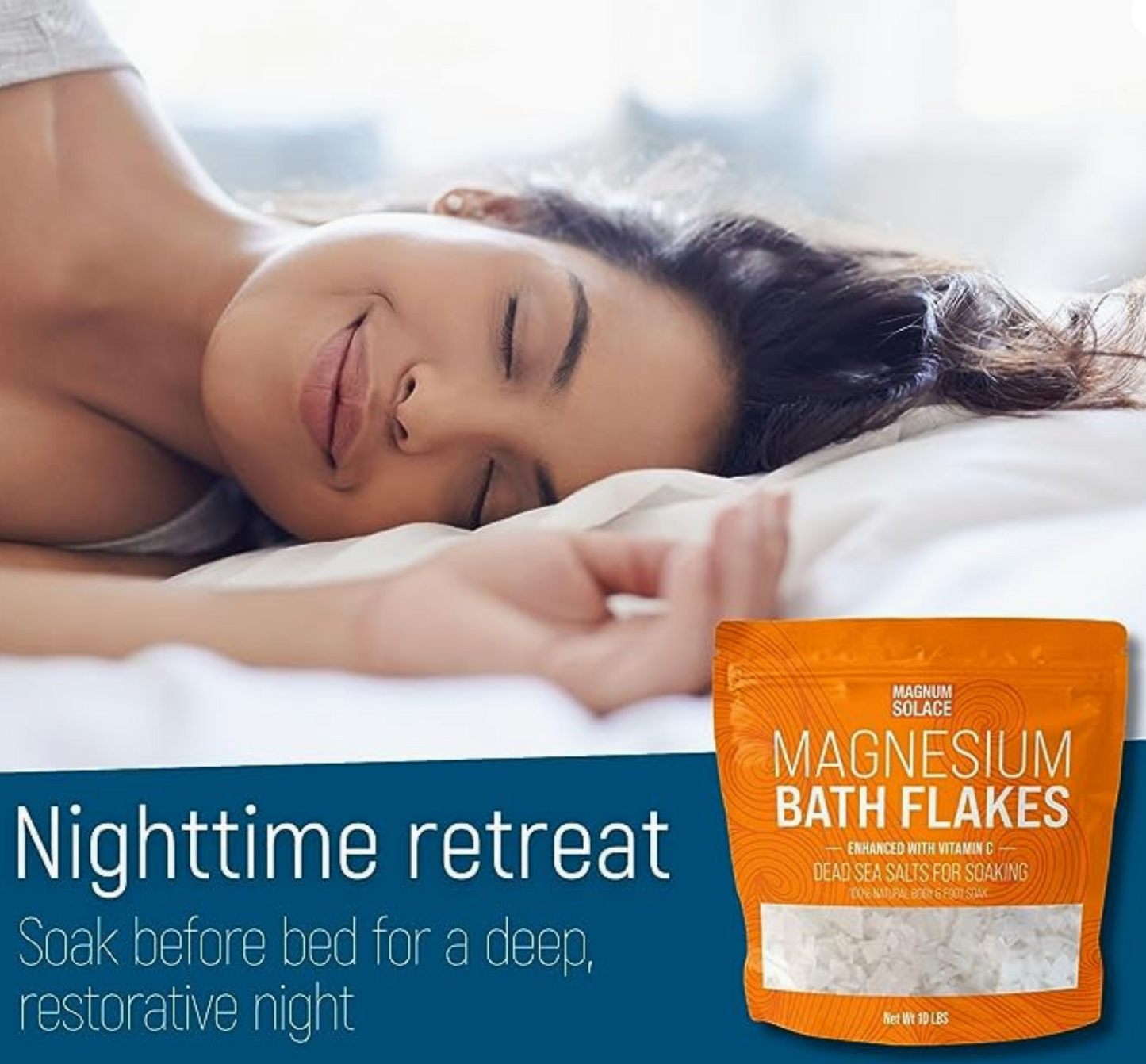 Magnesium Bath Flakes, Bath Soak with Vitamin C