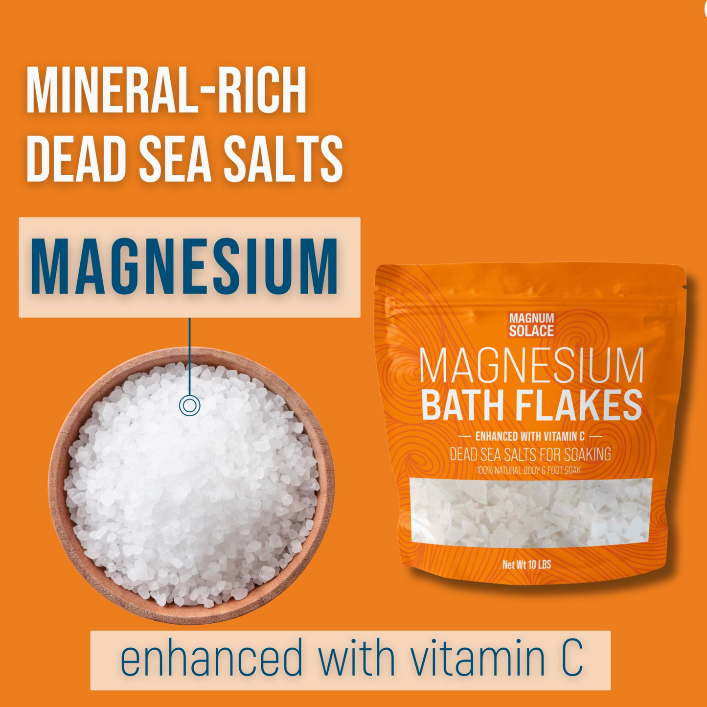 Magnesium Bath Flakes, Bath Soak with Vitamin C