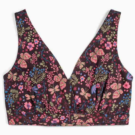Cross-Front Pull-Over Nursing & Maternity Bralette - Flower Child