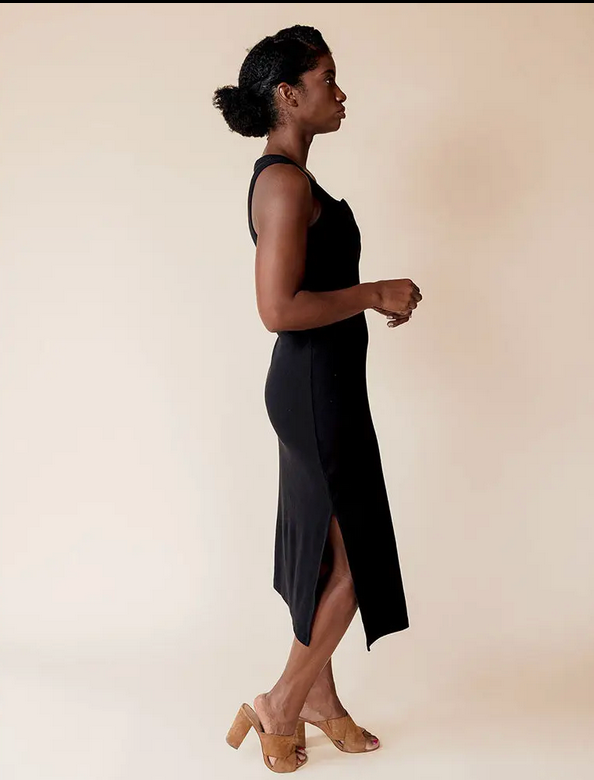 Organic Cotton Ribbed Knit Tank Dress