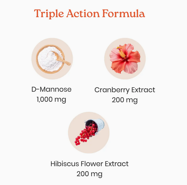D-Mannose with Cranberry and Hibiscus - 120 Capsules