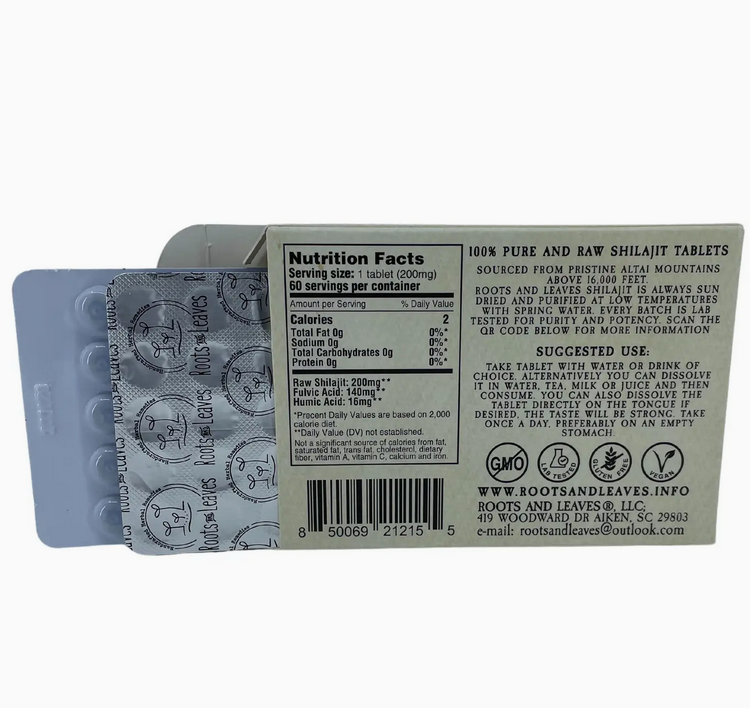 Pure Shilajit Tablets 60ct. - 60 Doses