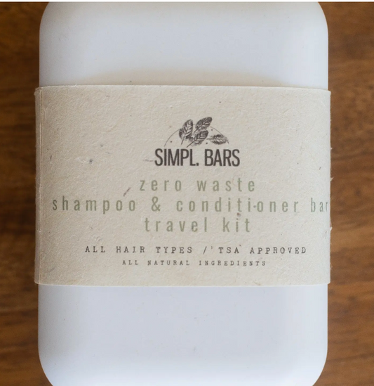 Zero Waste Shampoo + Conditioner Travel Kit