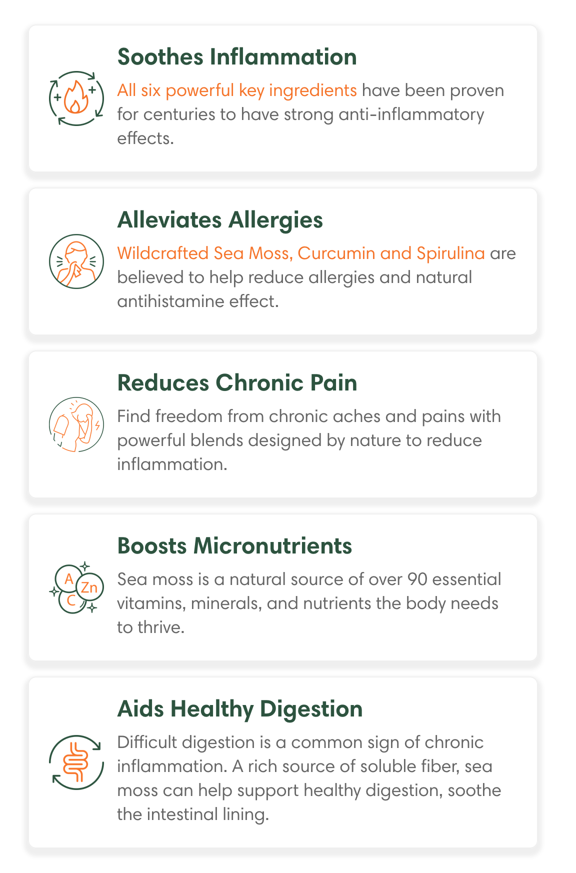 Sea Moss Gel - Natural Inflammatory & Allergy Support - Apple & Cinnamon