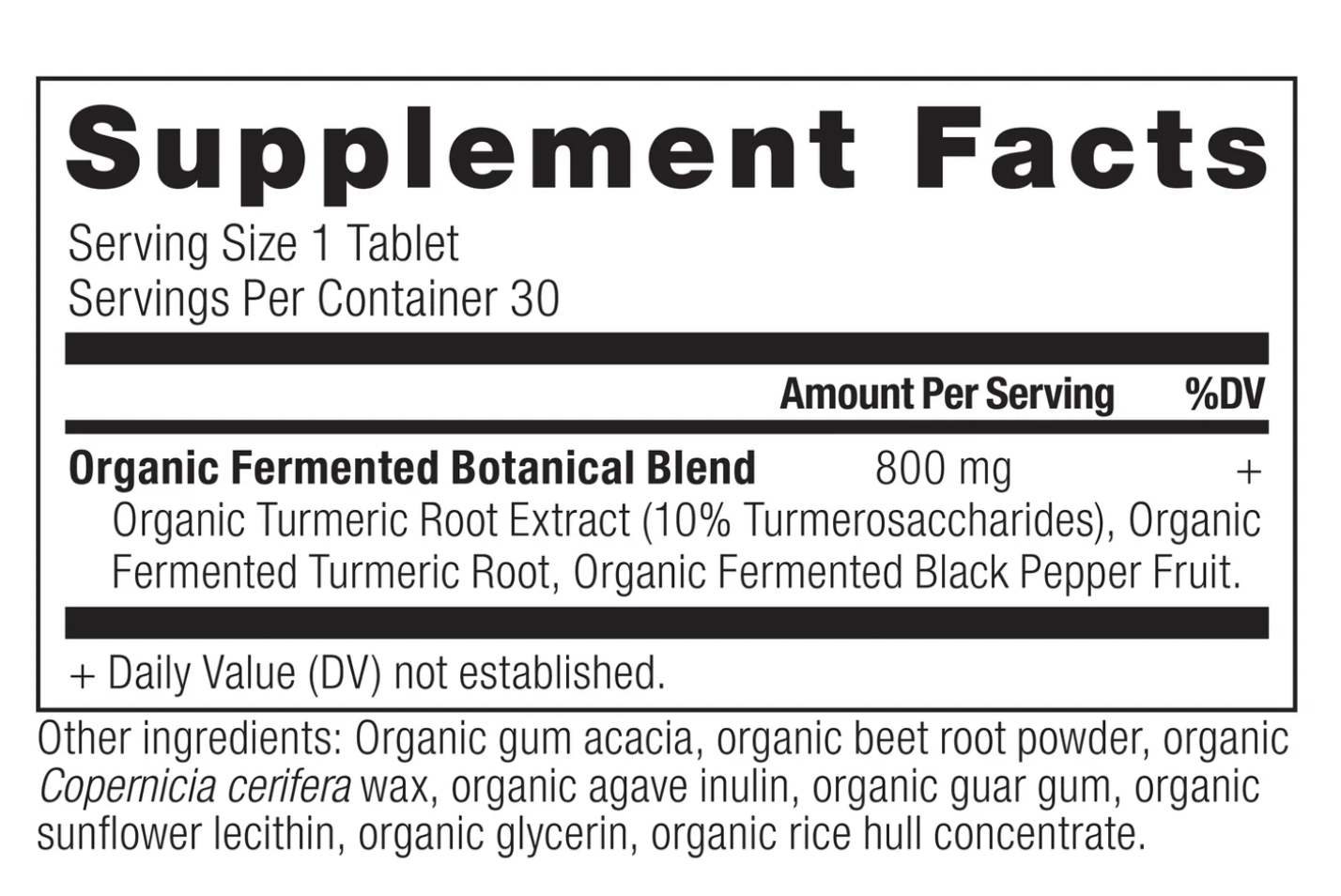 Turmeric - Organic Capsules 30 Ct