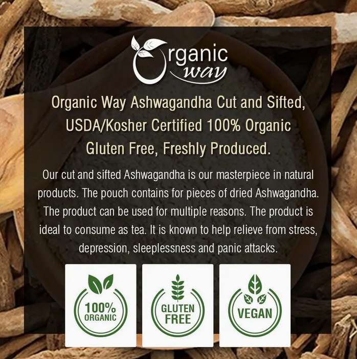 Organic Ashwagandha (Cut & Sifted)