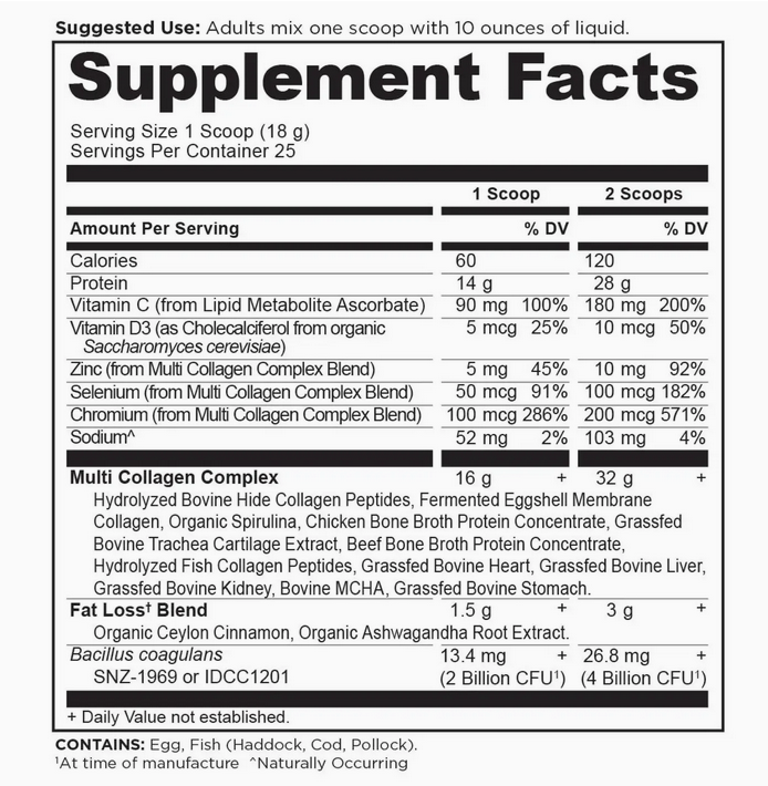 Multi Collagen Advanced Lean | Powder Cinnamon (25 Servings)