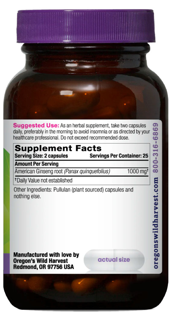 American Ginseng Capsules 50 Capsules