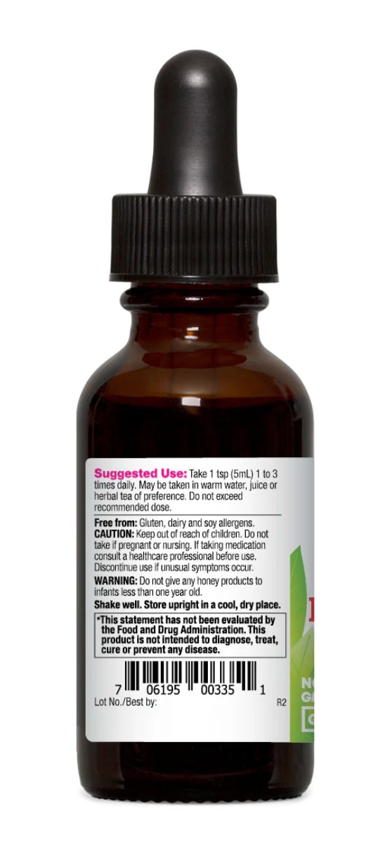 Black Elderberry Honey, Organic Alcohol-free 1 oz
